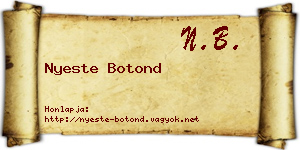 Nyeste Botond névjegykártya
